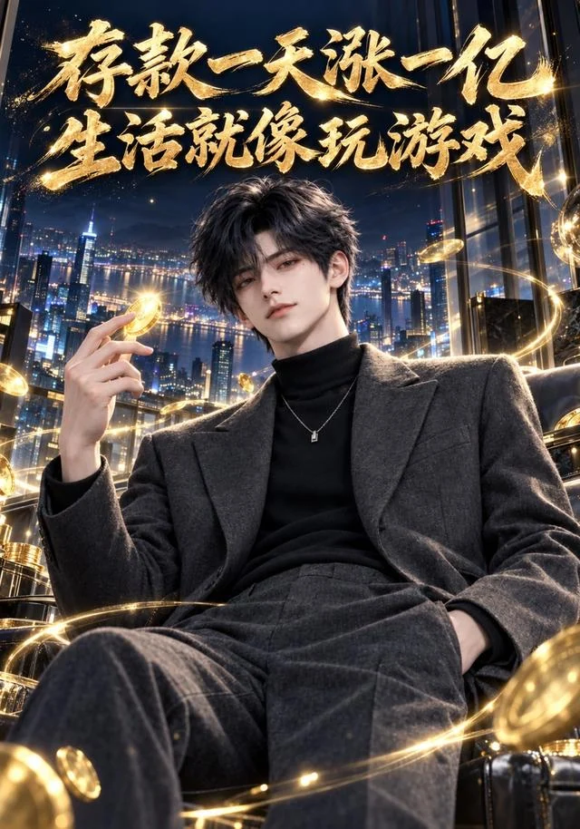 存款一天涨一亿,生活就像玩游戏短剧海报